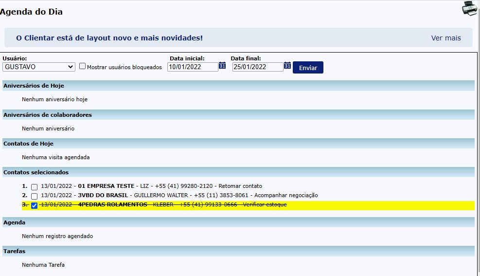 Imagem do CRM | Controle